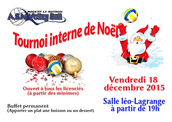 Affiche tournoi interne de Noël